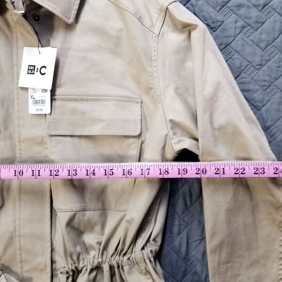 UNIQLO:C Cotton Blend Drawstring Jacket Cotton XL Brown New Cotton Blend - Picture 5 of 13